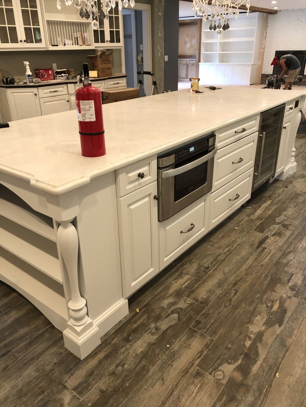 Kitchen Island Cabinet Painting in Austin, TX