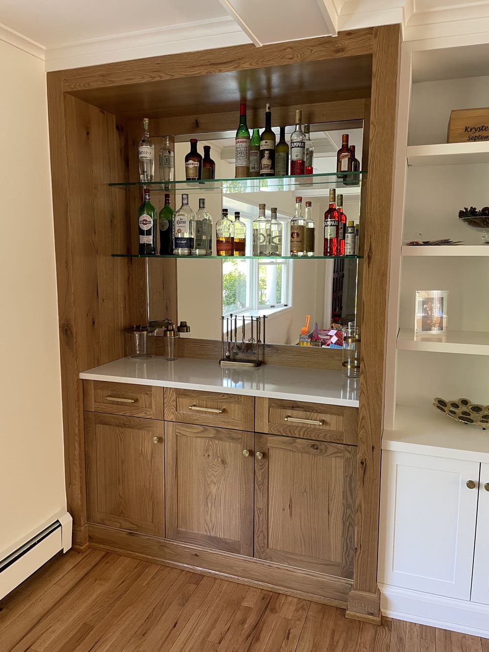 Wood Bar Cabinet Staining in Austin, TX